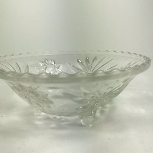 Early American Pressed Glass 3 Leg Tidbit Bowl